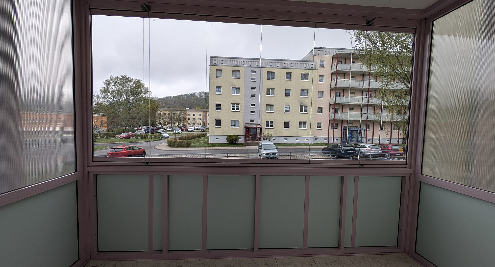verglaster Balkon