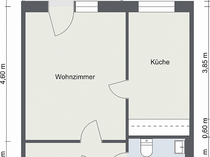 1-Raum Wohnung, 2. Etage, Wohnung 3